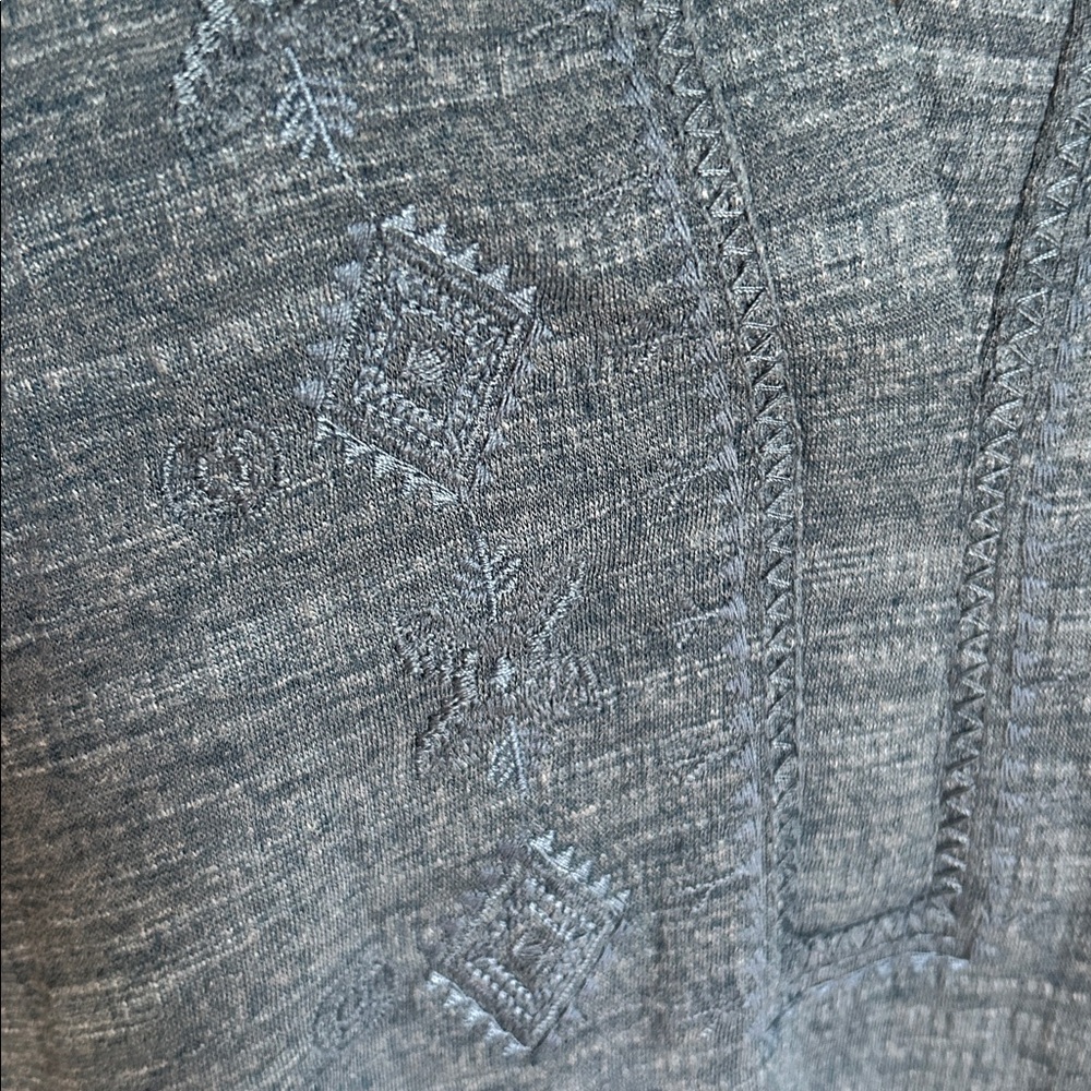 Cable & Gauge Soft Blue Embroidered Textured V-Neck Short Capped Sleeves size 1X - Picture 3 of 16